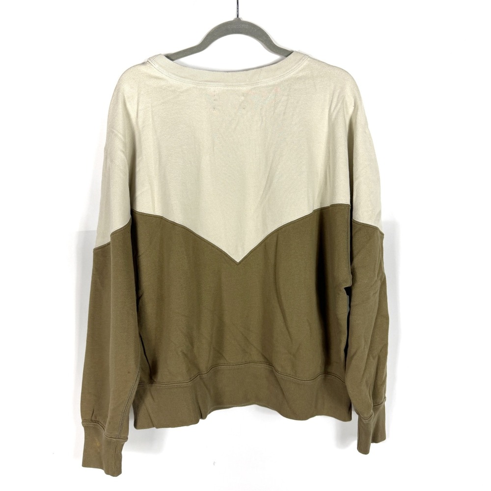 Isabel Marant Etoile Houston Sweatshirt Green Cream Logo Women Sz 44 FR / 12 US - Picture 9 of 10